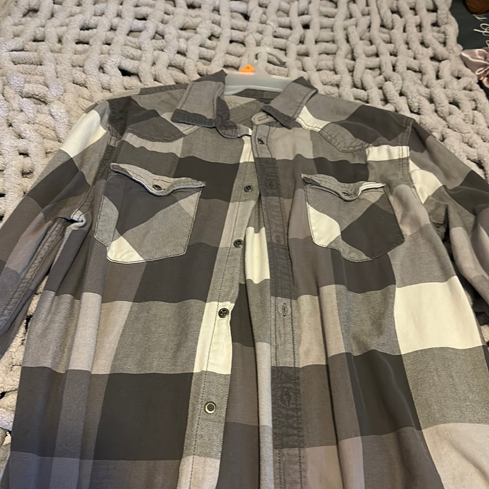 Grey and white flannel